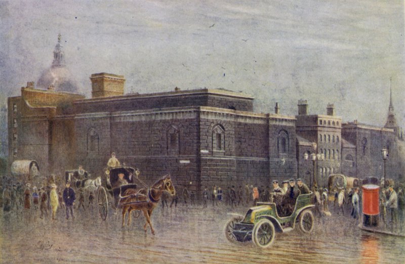 Newgate-Gefängnis, vor dem Abriss von English School