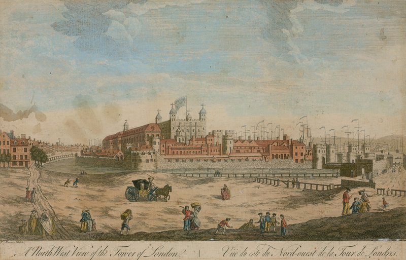Nordwestansicht des Tower of London von English School
