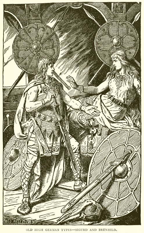 Althochdeutsche Typen--Sigurd und Brunhild von English School
