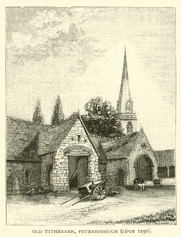Alte Zehntscheune, Peterborough, um 1250 von English School