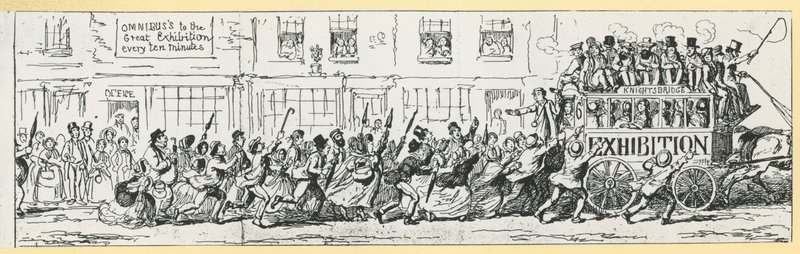 Omnibus zur Großen Ausstellung alle zehn Minuten von English School