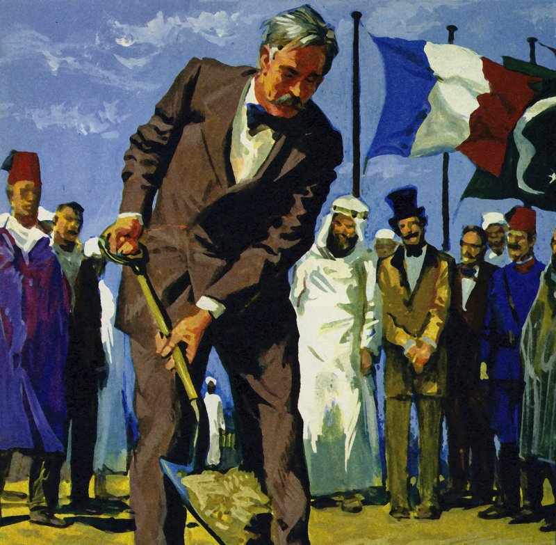 Am 25. April 1859 stach de Lesseps den ersten Spatenstich für den Suezkanal von English School