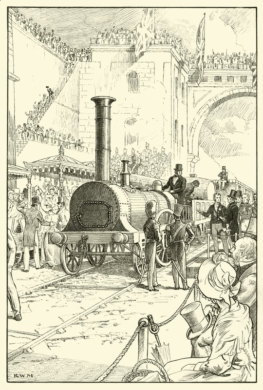 Eröffnung der Liverpool & Manchester Eisenbahn von English School