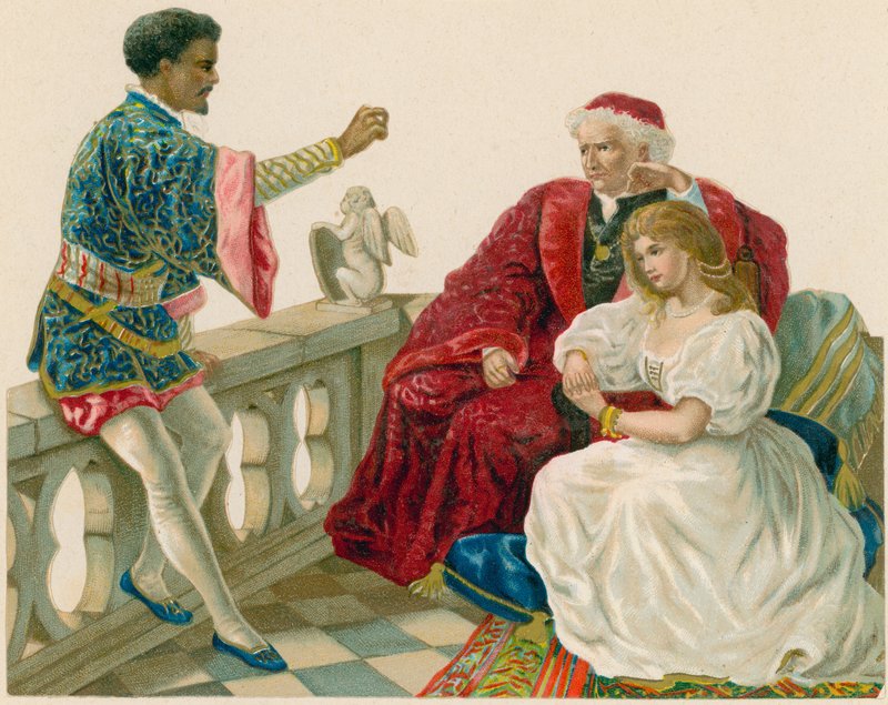 Othello spricht mit Desdemona und ihrem Vater von English School