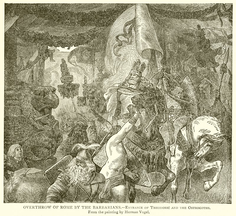 Niedergang Roms durch die Barbaren.--Einzug von Theoderich und den Ostgoten von English School