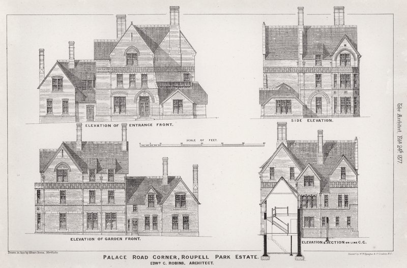 Palace Road Ecke, Roupell Park Estate (Stich) von English School