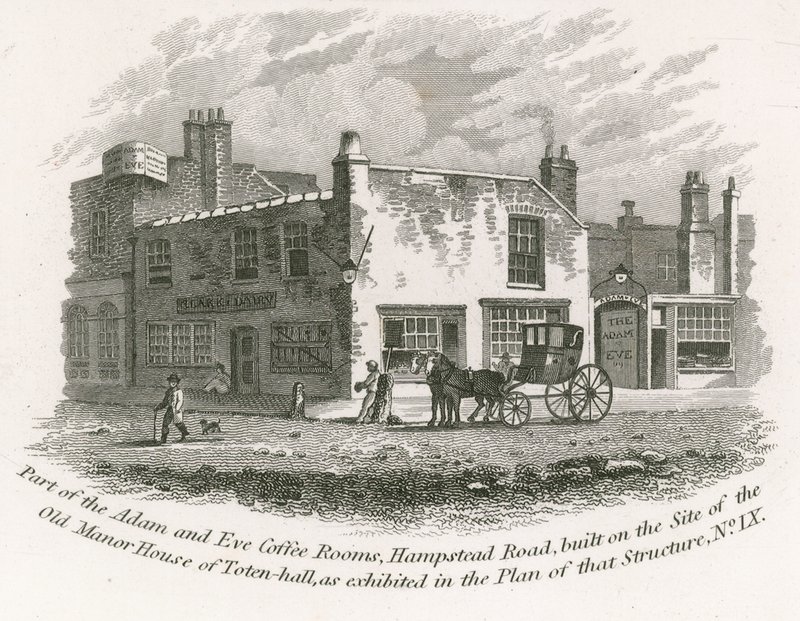 Teil der Adam und Eva Kaffeehäuser, Hampstead Road von English School