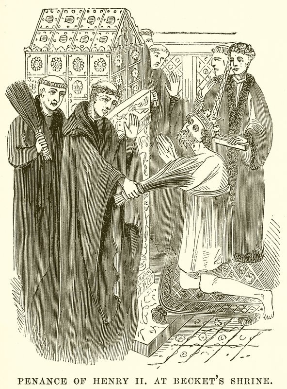 Buße von Heinrich II. am Schrein von Becket von English School