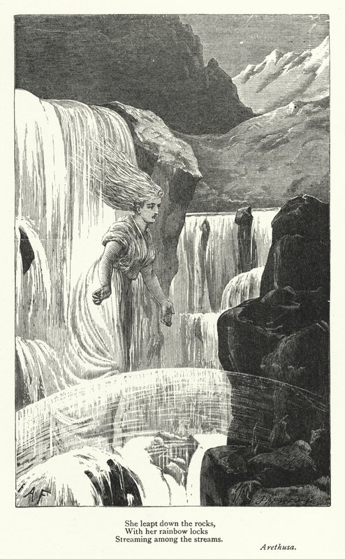 Percy Bysshe Shelley: Illustration für Arethusa (Stich) von English School