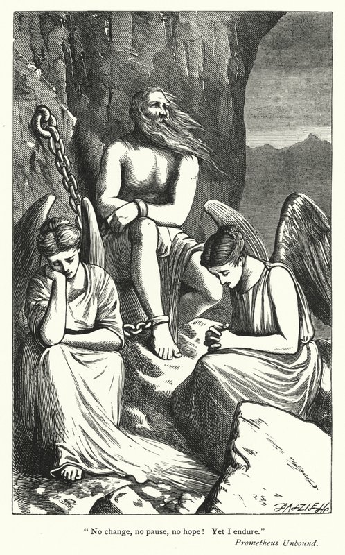 Percy Bysshe Shelley: Illustration für Prometheus Unbound (Stich) von English School