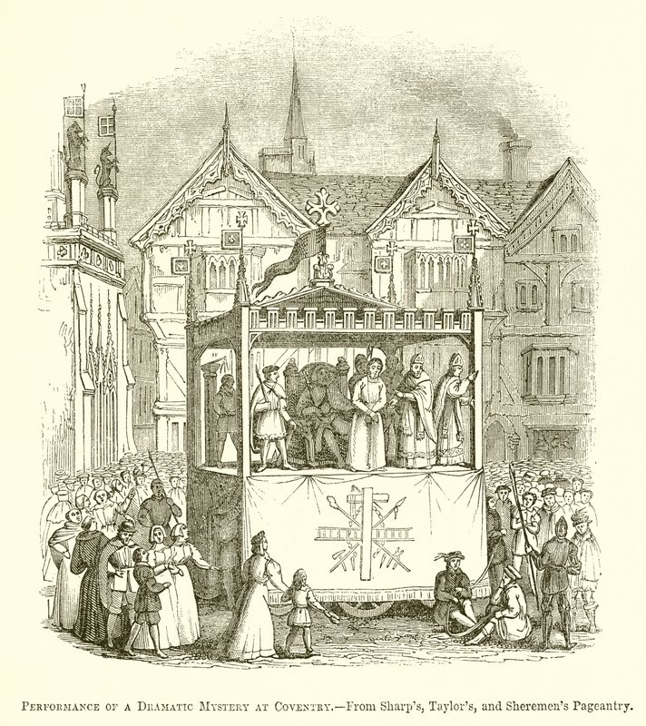 Aufführung eines dramatischen Mysteriums in Coventry von English School