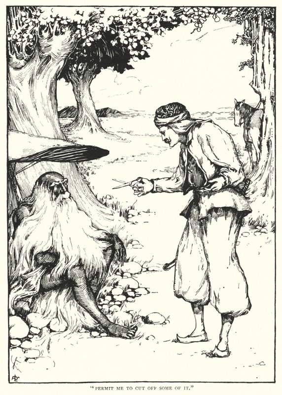 "Erlauben Sie mir, etwas davon abzuschneiden" (Stich) von English School