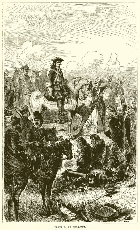 Peter I bei Pultowa von English School