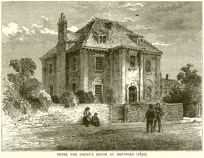 Peter der Große Haus in Deptford (1850) von English School