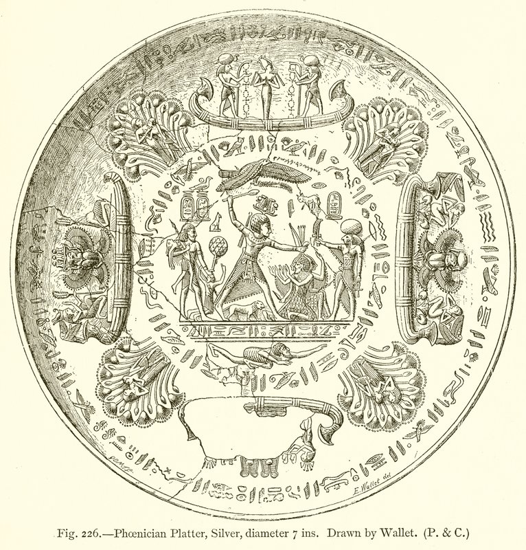 Phönizische Platte, Silber, Durchmesser 7 Zoll von English School