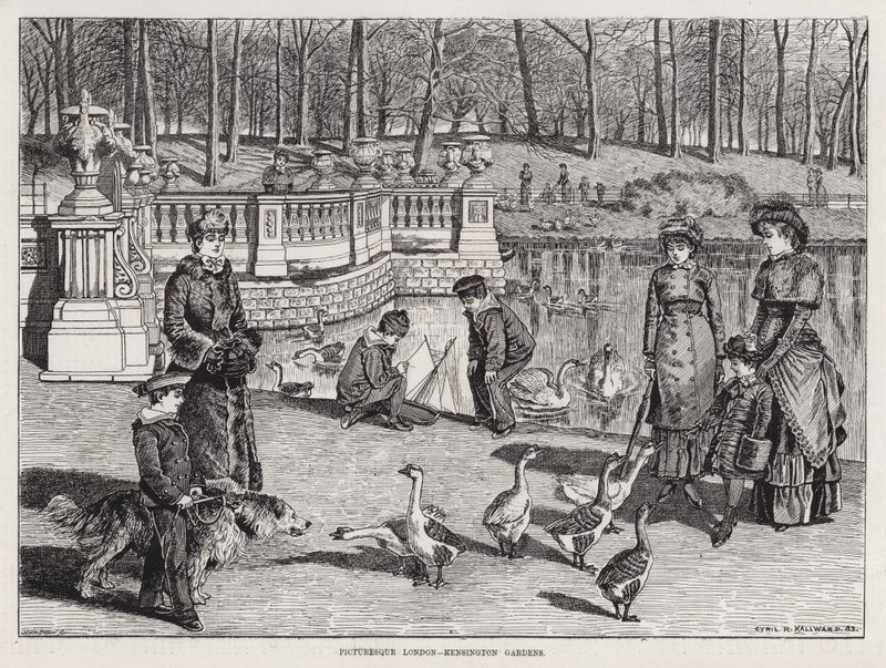 Malerisches London, Kensington Gardens (Gravur) von English School