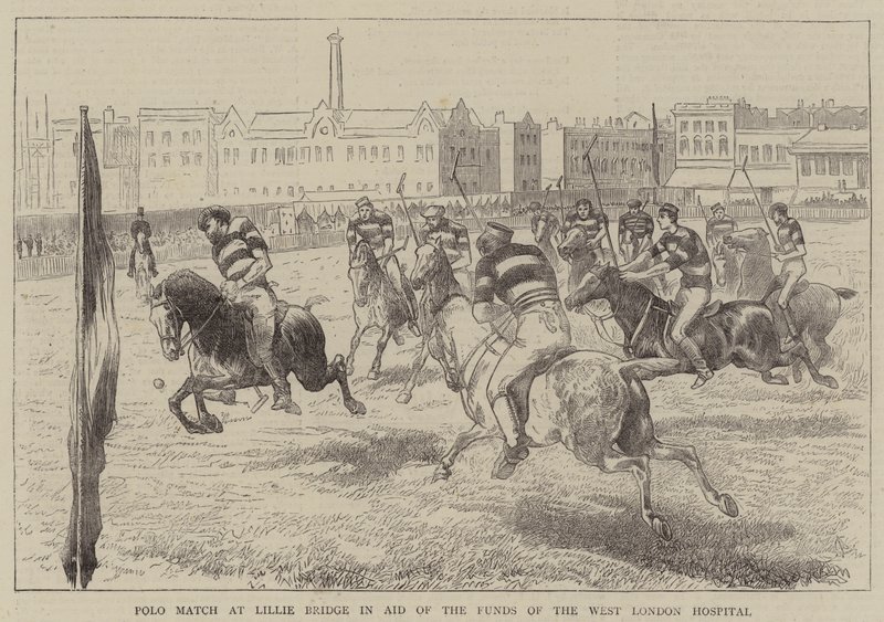 Polo-Match in Lillie Bridge zugunsten der Mittel des West London Hospital (Stich) von English School