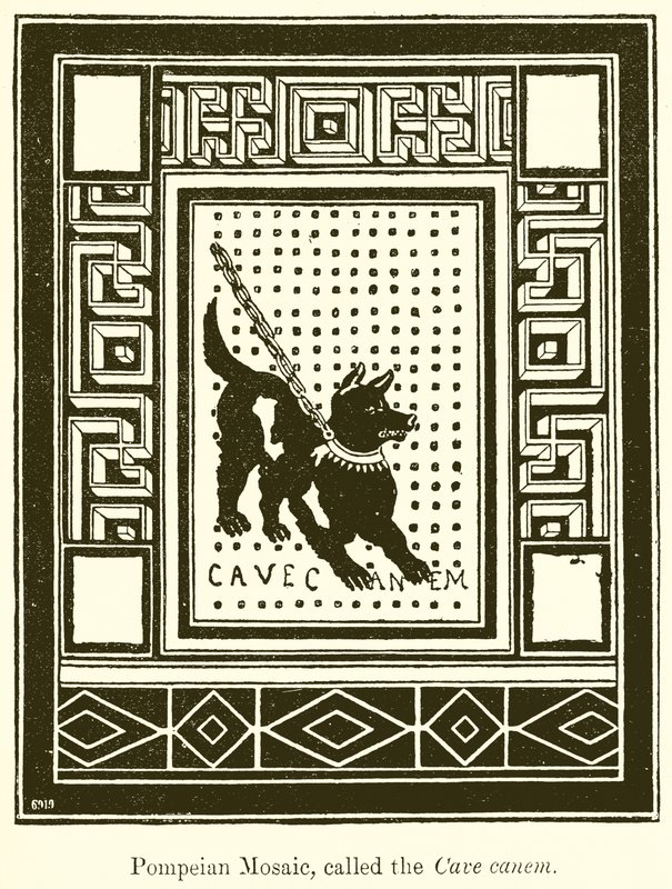 Pompejanisches Mosaik, genannt der Cave Canem von English School