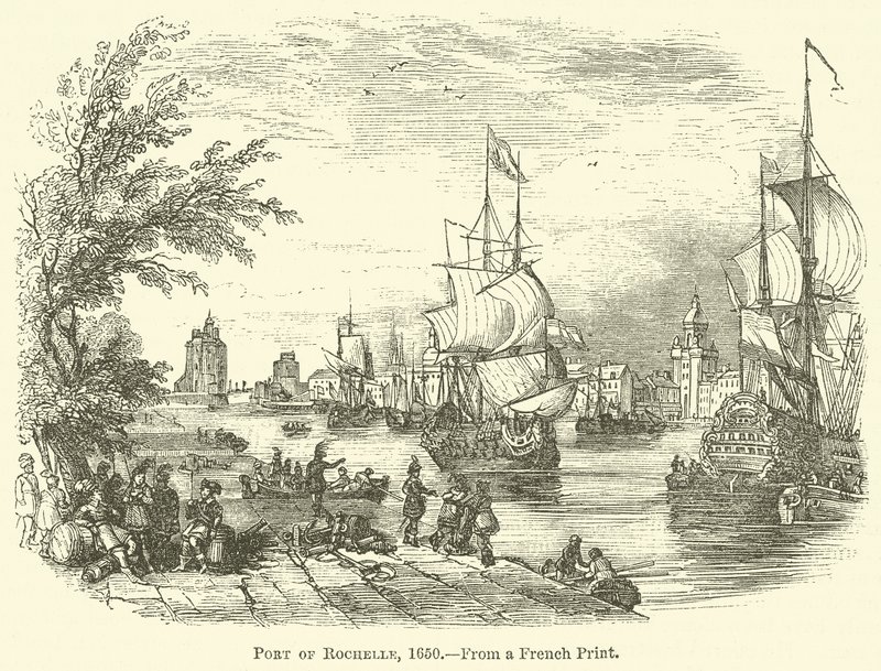 Hafen von Rochelle, 1650 von English School