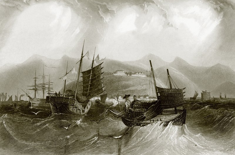 Hafen von Ting-Hai von English School