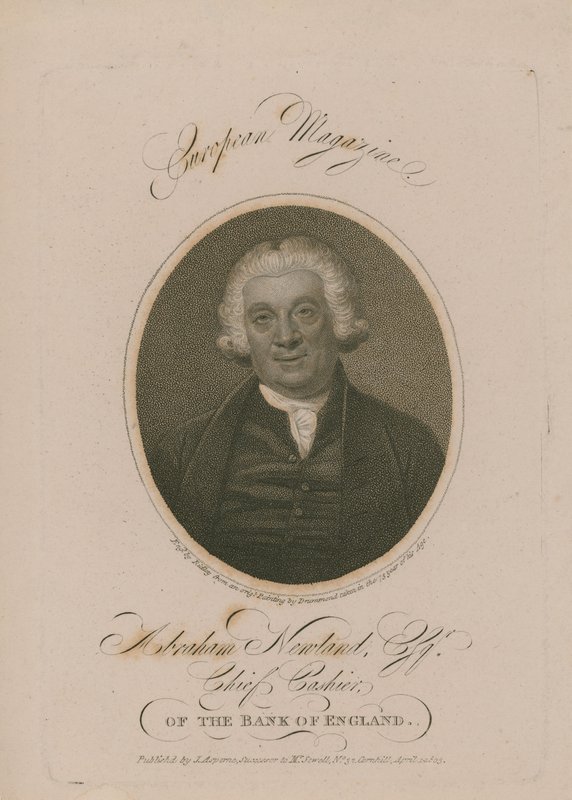 Porträt von Abraham Newland von English School