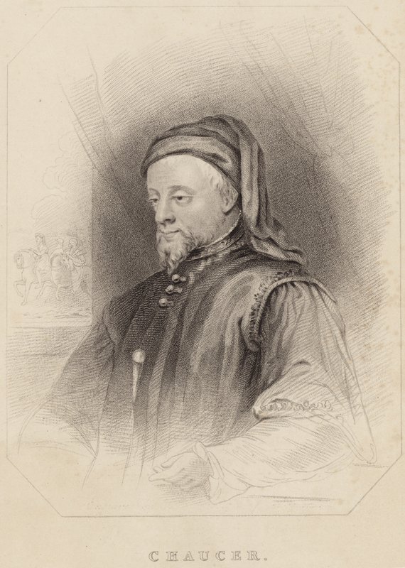 Porträt von Geoffrey Chaucer von English School