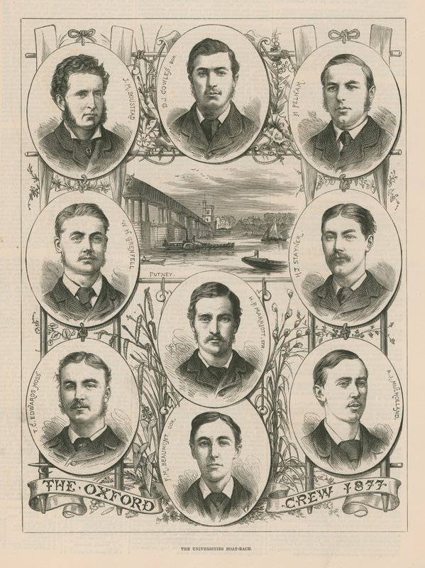 Porträts der Oxford-Crew von 1877 von English School