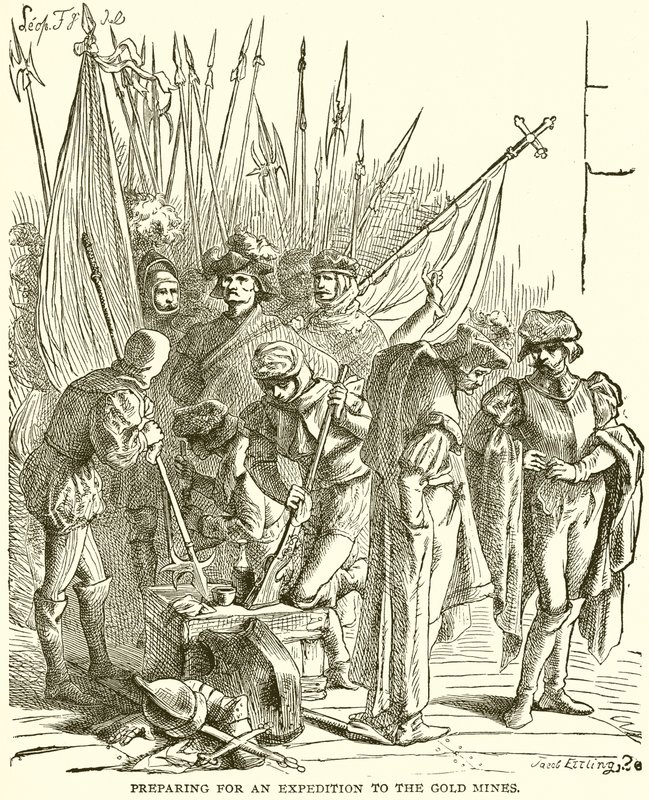 Vorbereitung auf eine Expedition zu den Goldminen von English School
