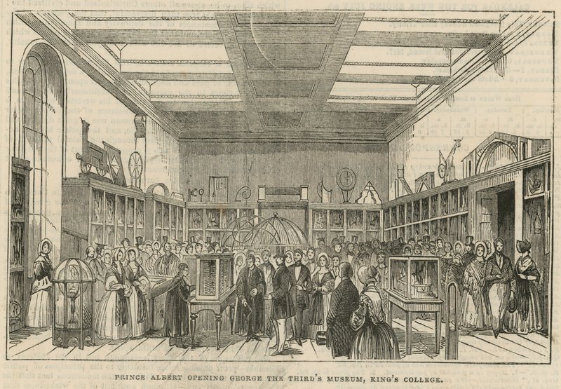 Prinz Albert eröffnet das Museum von George III., Kings College, London von English School
