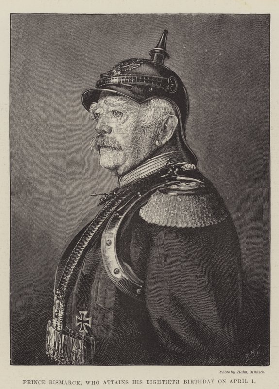 Fürst Bismarck, der am 1. April seinen achtzigsten Geburtstag feiert (Gravur) von English School