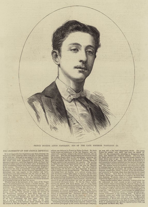 Prinz Eugene Louis Napoleon, Sohn des verstorbenen Kaisers Napoleon III (Stich) von English School