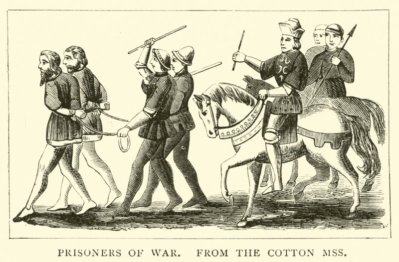 Kriegsgefangene, aus den Cotton Manuskripten von English School