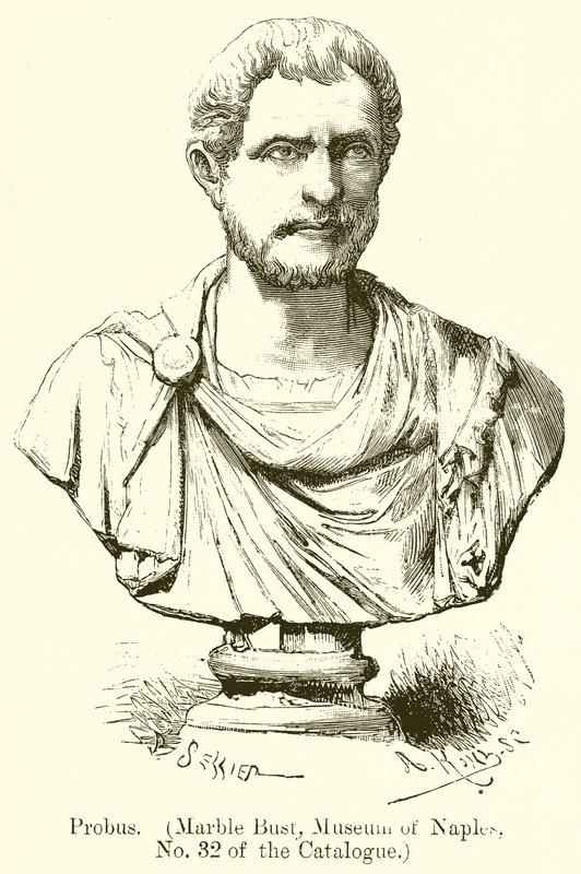 Probus. (Marmor-Büste, Museum von Neapel, Nr. 32 des Katalogs) (Stich) von English School