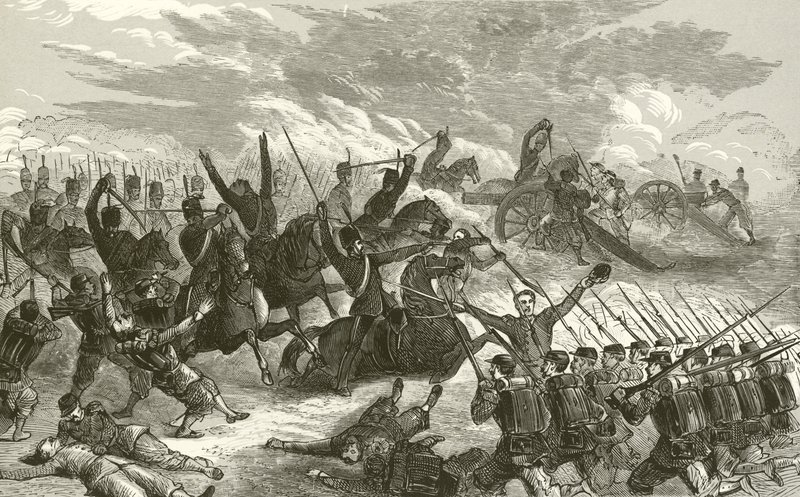 Preußischer Angriff auf eine französische Batterie bei Woerth von English School