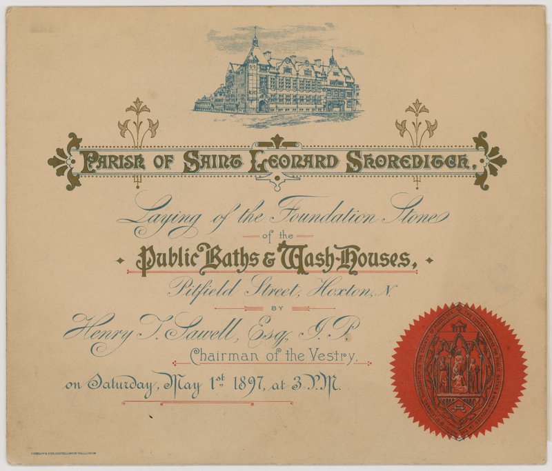 Öffentliche Bäder und Waschhäuser, Pitfield Street, Hoxton von English School