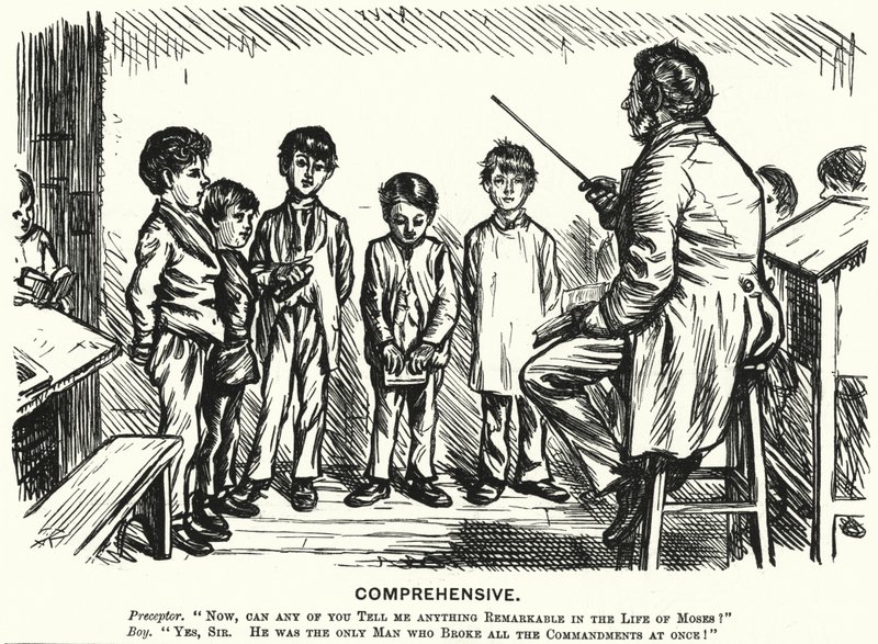 Punch-Karikatur: Umfassend - Religionsunterricht von English School