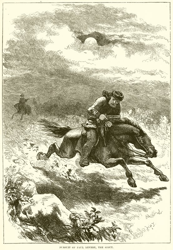 Verfolgung von Paul Revere, der Späher von English School