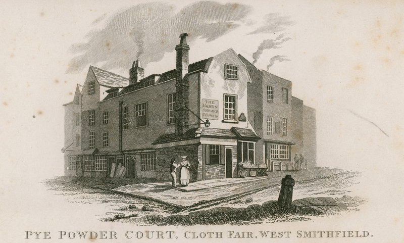 Pye Powder Court, Cloth Fair, West Smithfield, abgehalten im Gasthaus 