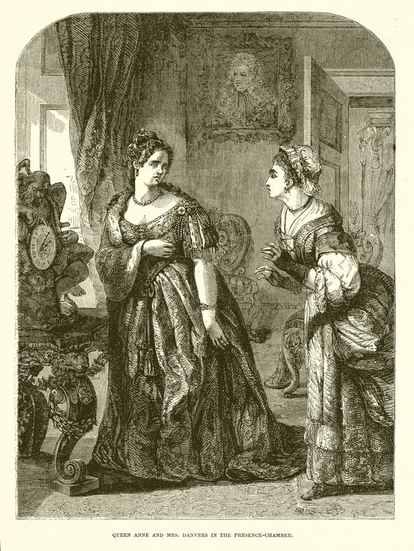 Königin Anne und Mrs. Danvers im Audienzsaal von English School