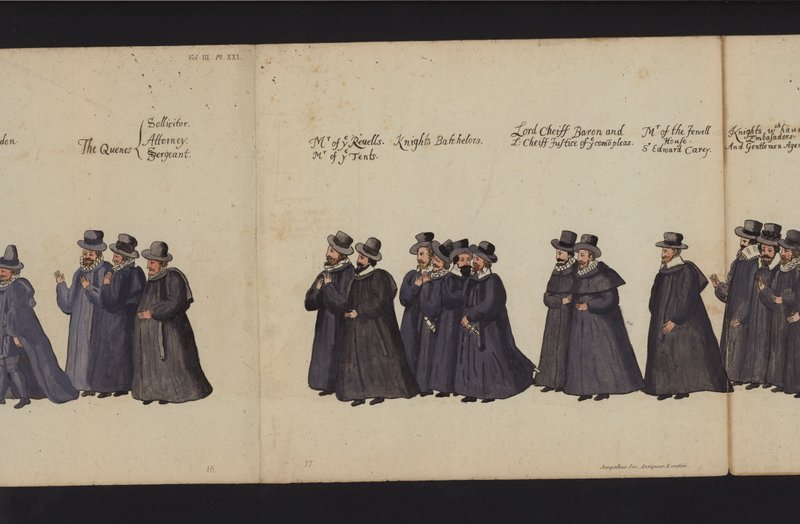Begräbnisprozession von Königin Elisabeth I. (kolorierte Gravur) von English School