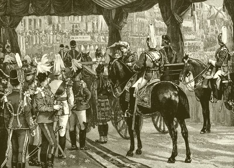 Königin Victoria, Jubiläum, Westminster Abbey, Kutsche, Pferde von English School