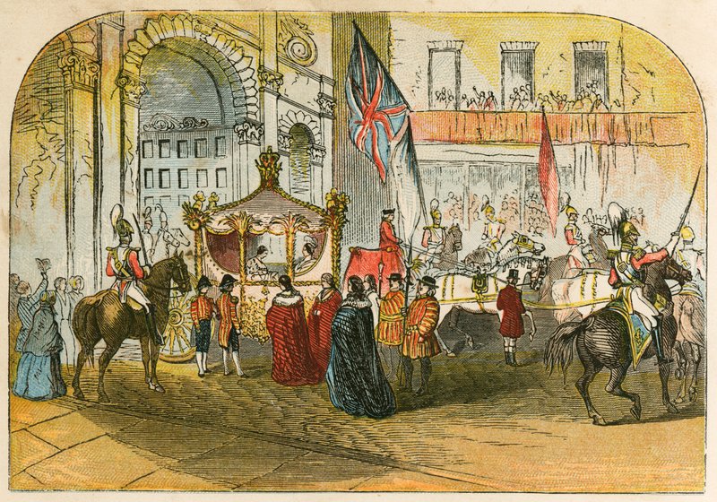 Königin Victorias erster Besuch in der Stadt (9. November 1837) von English School