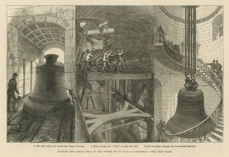 Heben der großen Glocke im Turm der St. Pauls Kathedrale von English School