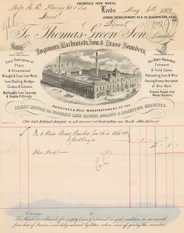 Quittung für Thomas Green & Son Limited von English School