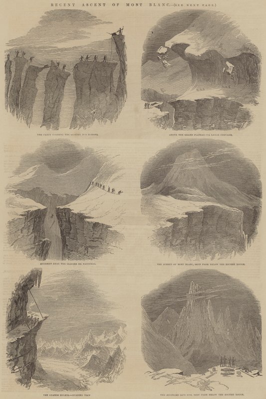 Jüngster Aufstieg des Mont Blanc (Stich) von English School