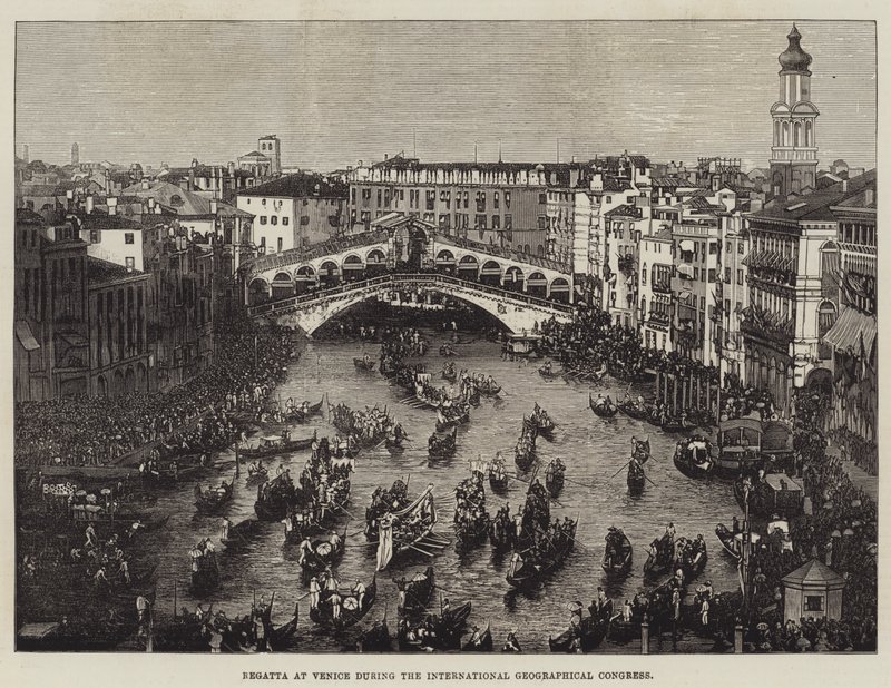 Regatta in Venedig während des Internationalen Geographischen Kongresses von English School