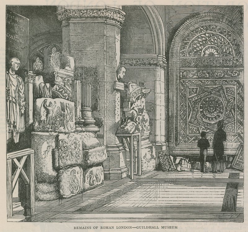 Überreste des römischen Londons - Guildhall Museum von English School