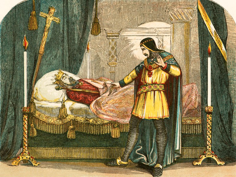 Reue von Richard I. beim Anblick der Leiche seines Vaters von English School