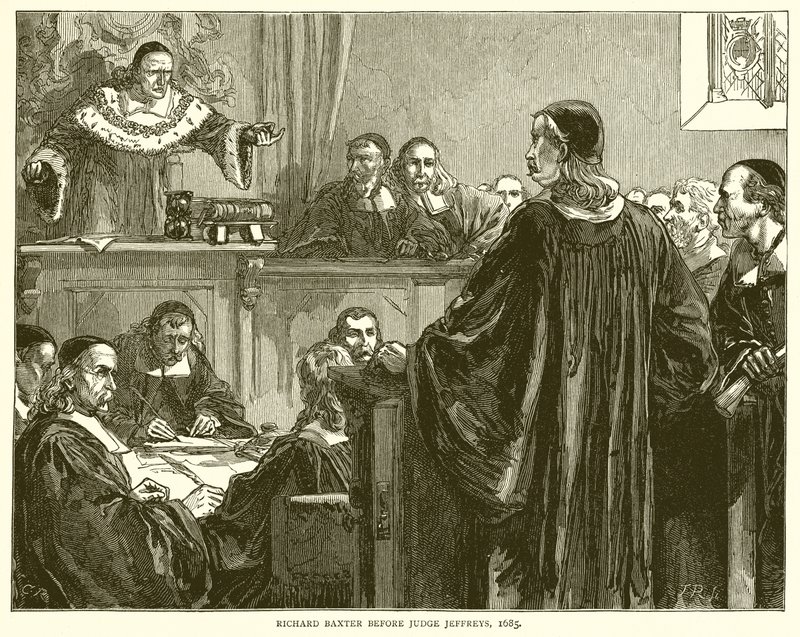 Richard Baxter vor Richter Jeffreys, 1685 von English School