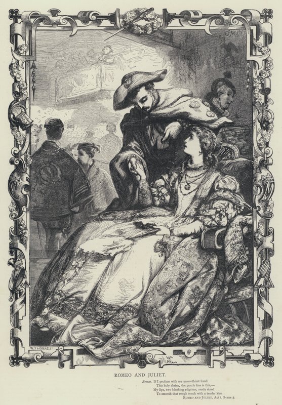 Romeo und Julia, Akt I, Szene 5 (Gravur) von English School